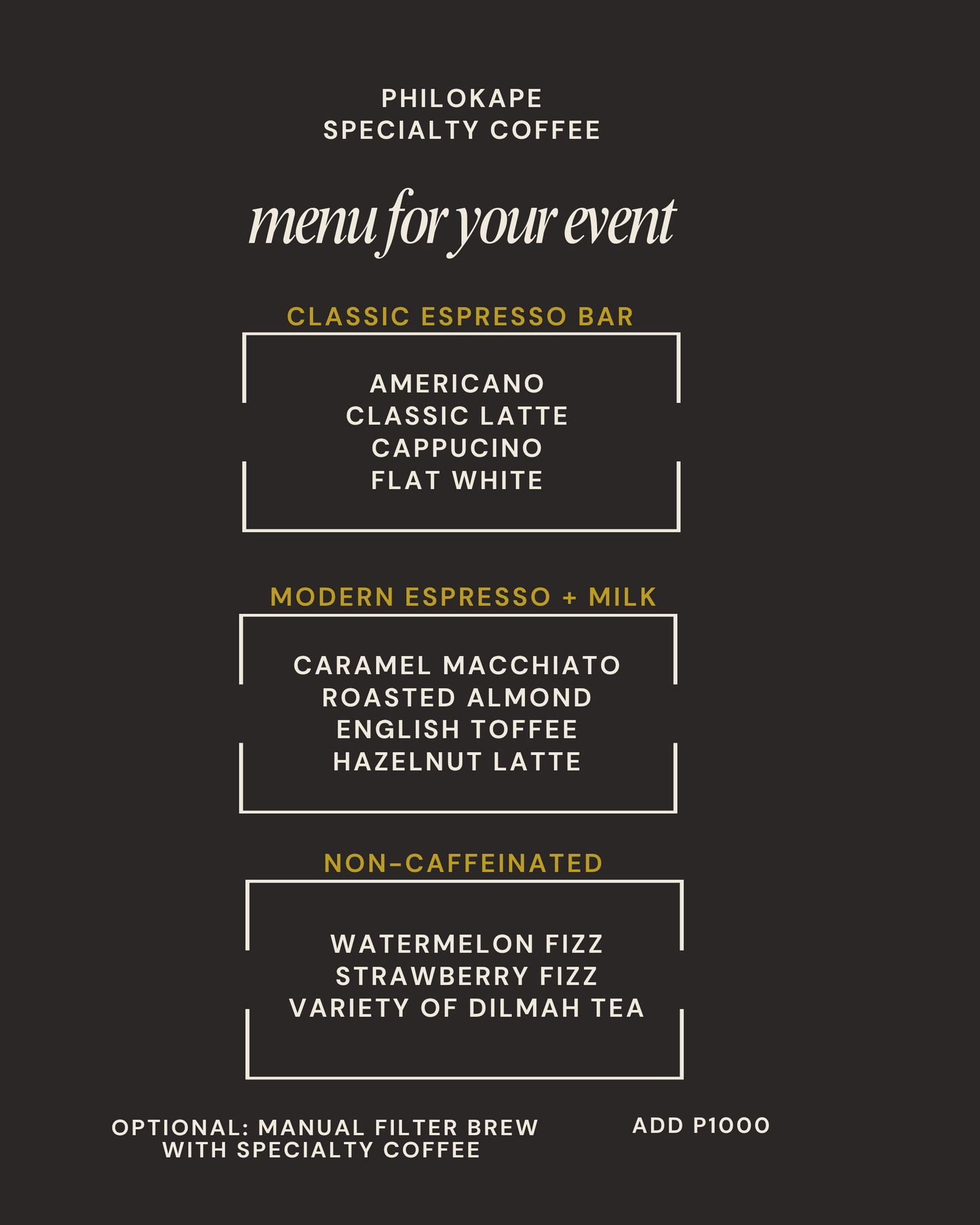 FOR 150 PAX | EVENT POP-UP COFFEE
